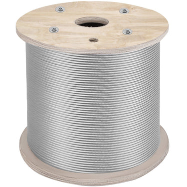 304 Stainless Steel Cable 1/4 Inch 7 X 19 Steel Wire Rope 200Feet Steel Cable for Railing Decking DIY Balustrade(1/4 Inch-200Feet)