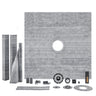 Shower Curb Kit, 72"x72" Shower Pan Kit with 2" PVC Central Flange, 4" Stainless Steel Grate, Waterproof Shower Curb & Membrane & Strip, Shower Pan Slope Sticks Fit for Bathroom