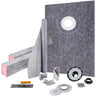 Shower Curb Kit, 38"x60" Watertight Shower Curb Overlay with 4" ABS Offset Bonding Flange, 4" Stainless Steel Grate, 2 Cuttable Shower Curb and Trowel, Shower Pan Slope Sticks Fit for Bathroom