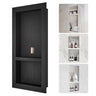 Shower Niche Ready for Tile 16" x 32", Double Shelf Organizer, Square Corners Wall-inserted Niche Recessed, Sealed Protection Modern Soap Storage Niche for Shower Bathroom, Black