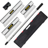 Skimming Blade Set,10"+24"+32" Blades + 35"-78" Extension Handle, European Stainless Steel Construction Knife, Aluminum Blade Profile Smoothing Knockdown Spatula for Gyprock/Drywall/Wall-Board