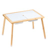 Sensory Table for Toddlers, Kids Activity Table with 3 Foldable Storage Bins & Double-Sided Board, Indoor/Outdoor Play Sand and Water Table, Wooden Kids Sensory Table for Drawing Studying Dining