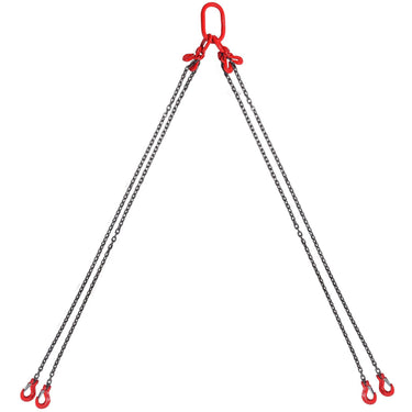1/4" x 5' Chain Sling 4 Legs G80 Lifting Chain with Grab Hooks 6600 lbs