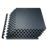 6 PCS 0.56" Thick Gym Floor Mats, 24"x24" EVA Foam & Rubber Top Interlocking, with 24 sq.ft Coverage, Waterproof Exercise Puzzle Flooring for Gym, Home, Garage, Basement, Black & Blue