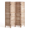 Wood Room Divider, 4 Panel Wood Folding Privacy Screen, 66.9 Inches Tall Indoor Louvered Wooden Partition, Portable Decoration Screen, for Room Separation, Home, Office, Restaurant & Bedroom
