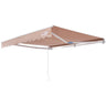 Manual Retractable Awning, 12 x 10 ft Outdoor Patio Awning Retractable Sun Shade, Water-Resistant Polyester Patio Door Window Awning Sunshade Shelter with Crank Handle for Backyard, Balcony