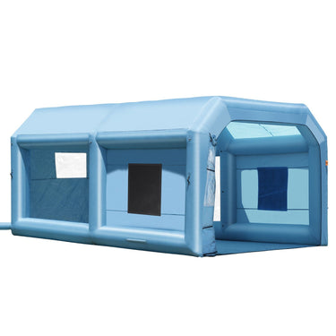 Inflatable Paint Booth, 21 x 13.5 x 9.8 ft Inflatable Spray Booth, with 1100W Powerful Blower and Air Filter System, Large Furniture Painting, Portable Car Paint Booth for Medium-Sized Vehicles