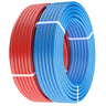 PEX Pipe 1/2 Inch, 2 x 100 Feet Length PEX-A Flexible Pipe Tubing for Potable Water, Pex Water Lines for Hot/Cold Water & Easily Restore, Plumbing Applications with Free Cutter, Blue & Red