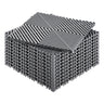 Interlocking Drainage Mat, 12'x12' Modular Cushion Durable PP Material, 12 Pcs Splicing Drainage Mats, Non-Slip Drainage Floor Tile and Shower Mat, for Garage, Garden, Kitchen&Outdoor, Grey