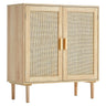 Rattan Cabinet, Rattan Storage Cabinet 31.5inch with 2 Magnetic Doors and Adjustable Shelves, Sideboard Buffet Cabinet for Hallway, Entryway, Living Room, or Kitchen, Natural