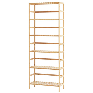 Bamboo Bookshelf 6 Tiers Bamboo Ladder Bookcase Rectangle Storage Rack