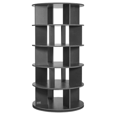 5 Tiers Rotating Shoe Rack Tower, 360°Spinning Shoe Display, Revolving Shoe Rack Storage Round Carousel, Lazy Susan Shoe Rack Organizer, Ideal for Bedroom, Living Room, Entryway, Black