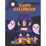 Happy Halloween Spooky For Kids: Coloring Book for Grown Up And Toddlers, Witch, Skull, Black Cat, Zombie, Anxiety, Creativity Book.