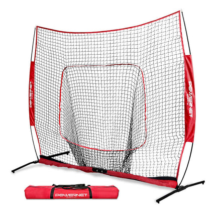 PowerNet 7x7 PRO Portable Pitching Batting Net with One Piece Frame and Carry Bag by Jupiter Gear
