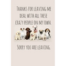 Thanks for leaving me deal with all these crazy people on my own.: Perfect goodbye gift for coworker that is leaving / going away gift for your co wor