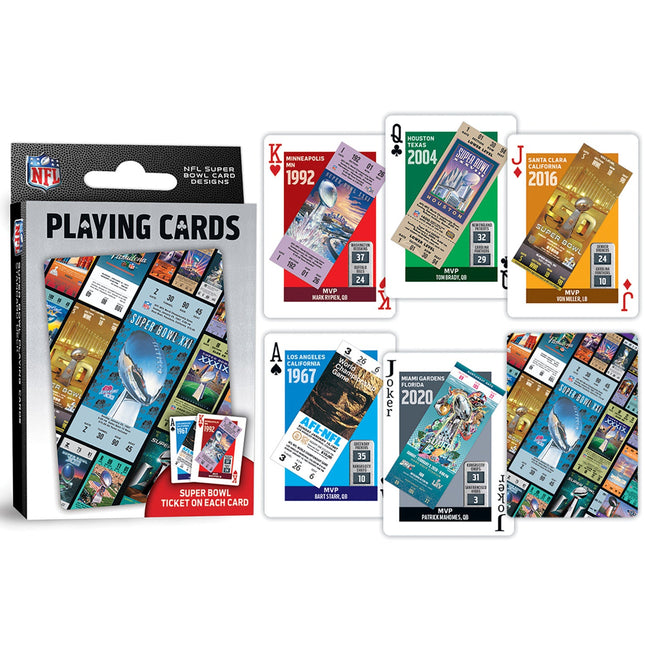 NFL Super Bowl Ticket Playing Cards - 54 Card Deck by MasterPieces Puzzle Company INC