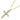 RMZ GOLD NYC Gold Plated Micro Pave Cross Charm Necklace – 20-Inch Chain, Polished Golden Tone