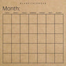 Blank Calendar: Kraft Brown Paper, Undated Planner for Organizing, Tasks, Goals, Scheduling, DIY Calendar Book
