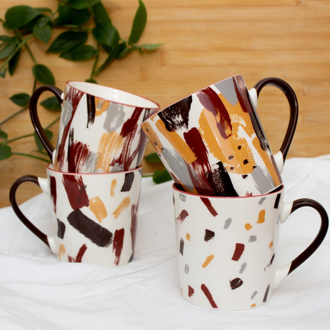 Set Of Four Artwork Palette Series Ceramic Mugs by Izhar Studio- CA