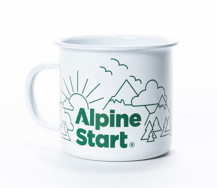 Happy Trees Enamel Mountain Mug by Alpine Start