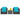 3 Pieces Patio Wicker Conversation Set with Cushion-Turquoise
