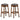 Set of 2 29-Inch Swivel Leather Padded Dining Bar Stools