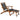 Patio Rattan Folding Lounge Chair with Acacia Wooden Frame Retractable Footrest