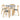 5-Piece Kids Wooden Curved Back Activity Table and Chair Set with Toy Bricks-Gray