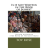 Is It Not Written in the Book of Jasher?