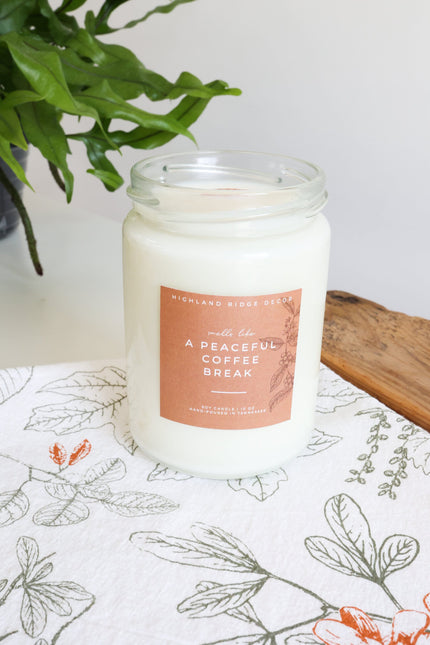 "A Peaceful Coffee Break" Soy Candle by Jubilee Trading Company