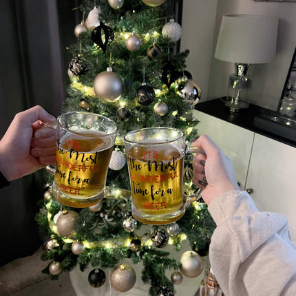 DIY Set Of 2 Create Own It’s The Most Wonderful Time For A Beer Christmas Pint Tanker Glass Sticker Labels by WinsterCreations™ Official Store