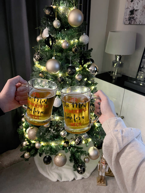 DIY Set Of 2 Create Own It’s The Most Wonderful Time For A Beer Christmas Pint Tanker Glass Sticker Labels by WinsterCreations™ Official Store