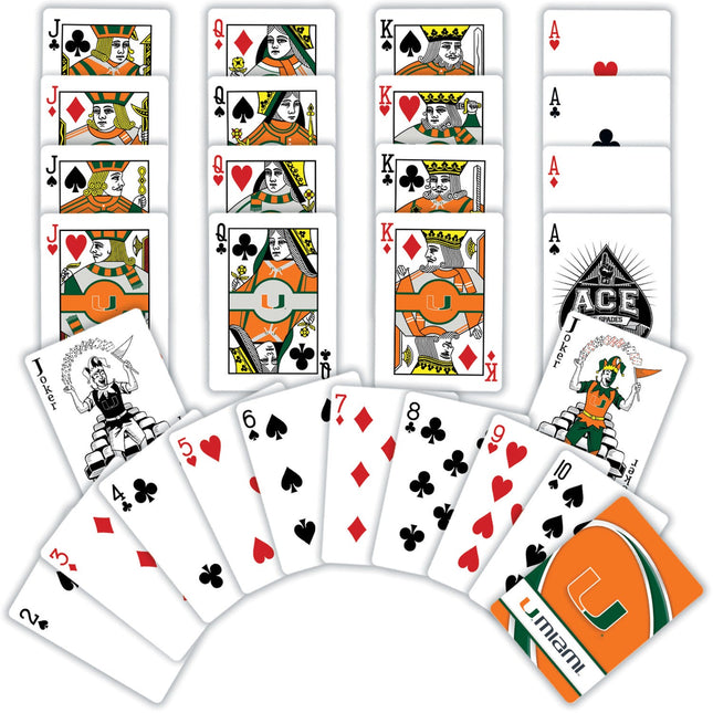 Miami Hurricanes Playing Cards - 54 Card Deck by MasterPieces Puzzle Company INC