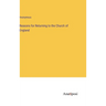 Reasons for Returning to the Church of England