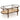 2-Tier Coffee Table with Tempered Glass Tabletop and Acacia Wood Frame-Brown