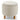 Round Fabric Storage Ottoman with Tray and Non-Slip Pads for Bedroom-Beige