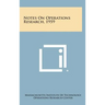 Notes on Operations Research, 1959