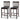 25 Inches Set of 2 Bar Stools with Rubber Wood Legs