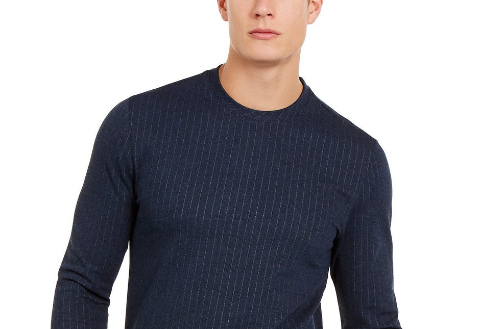 Alfani Men's Classic-Fit Stretch Stripe Knit Sweatshirt Navy by Steals