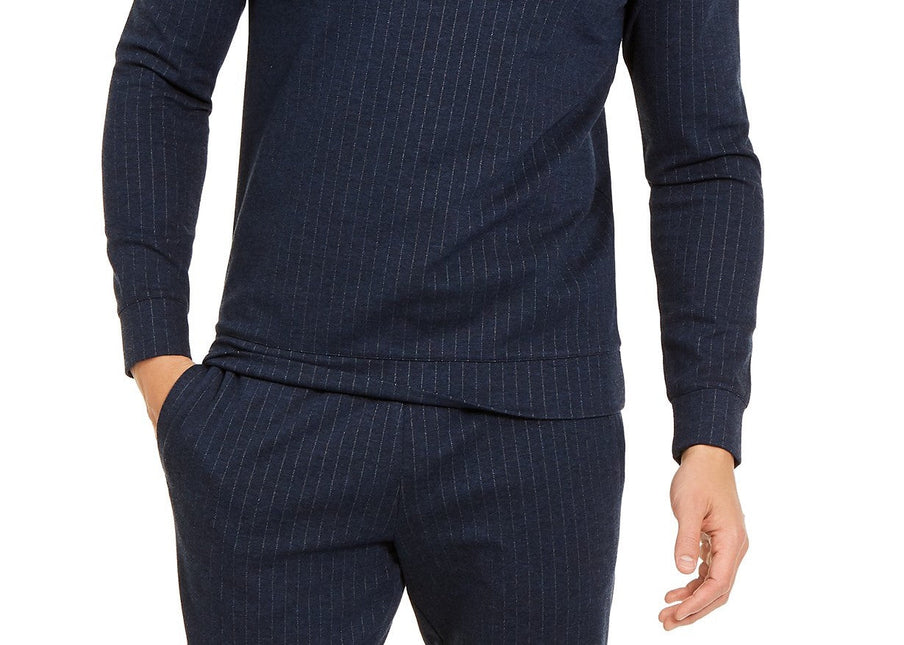 Alfani Men's Classic-Fit Stretch Stripe Knit Sweatshirt Navy by Steals
