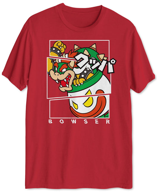 Fragmented Bowser Men's Graphic T-Shirt Red Size Extra Large by Steals