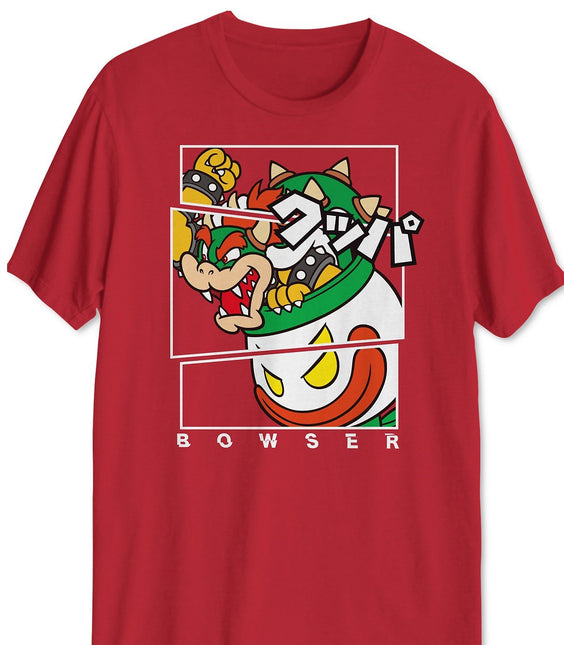 Fragmented Bowser Men's Graphic T-Shirt Red Size Extra Large by Steals