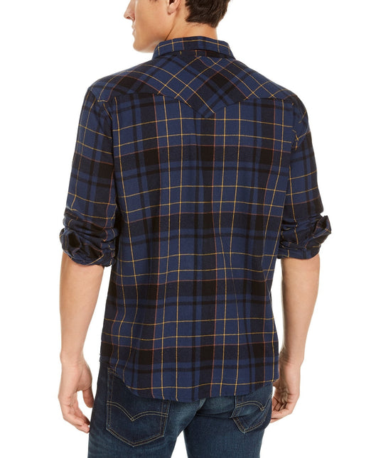 Levi's Men's Curran Regular-Fit Plaid Shirt Blue Size Large by Steals