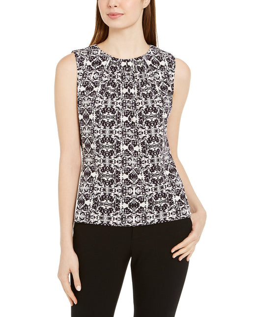 Calvin Klein Women's Printed Sleeveless Top Black Size Large by Steals
