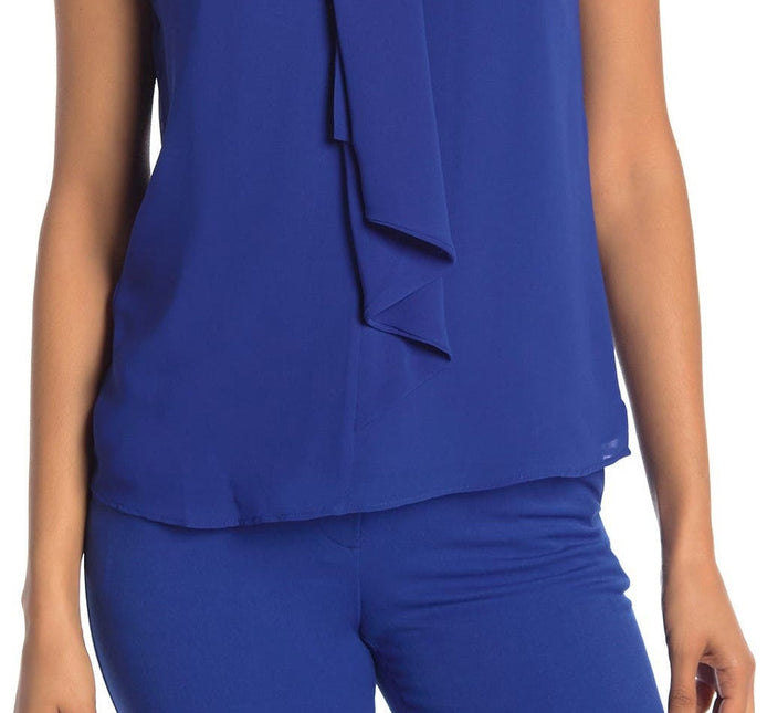 Calvin Klein Women's Plus Size Ruffle-Front Blouse Blue Size XX-Large by Steals