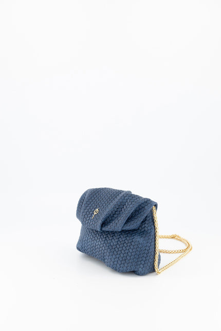 Mini Leda Braid Handbag Navy by Ladiesse