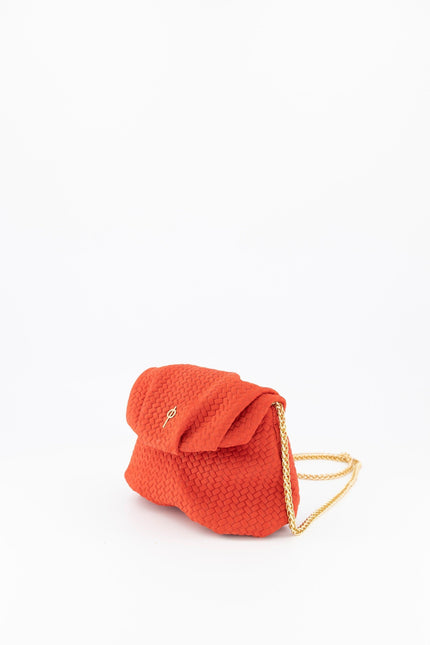 Mini Leda Braid Handbag Red by Ladiesse