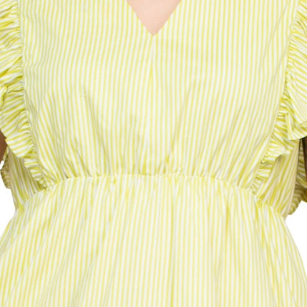 Nanette Lepore Stripe Cotton Ruffle Maxi Dress by Curated Brands