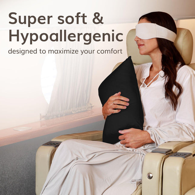 Odyssey Travel Pillow in Jet Black by HappyLuxe