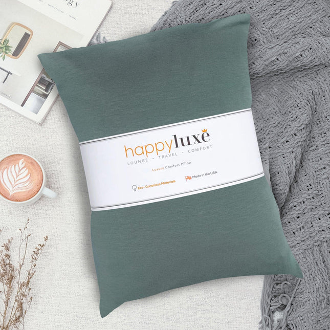 Odyssey Travel Pillow in Sage Green by HappyLuxe